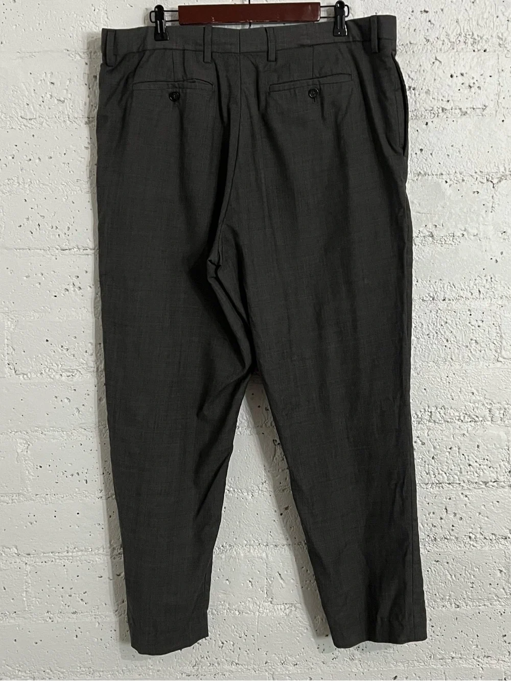 Banana Republic Marzotto Pants 38x32 Gray Athletic Tapered Fit Fine Italian Wool